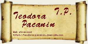 Teodora Pačanin vizit kartica